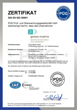 DIN-EN-ISO-50001-Zertifikat Gloss Matrix GmbH